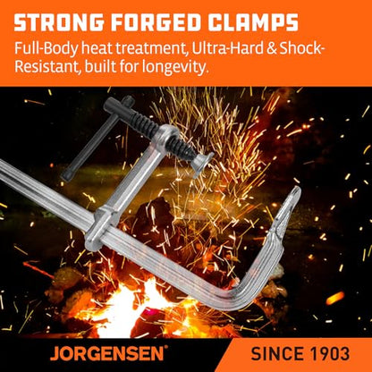 Jorgensen 18-Inch Light-Duty Drop Forged Steel Bar Clamps, 2-Pack - size: 18 Inch