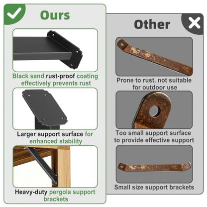 45 Degree Angle Support Bracket, Pergola Bracket Kit for 4x4 Wood Beams - size: 4Pack