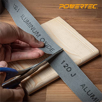 POWERTEC Emery Cloth Sandpaper Roll 120 Grit, 1-1/2" x 10 Yards Emery Cloth Roll Aluminum Oxide Sandpaper for Woodworking, Deburring, Polishing, Automotive, 2PK (49000-P2V) - size: 1-1/2x10, 120 Grit, 2PK