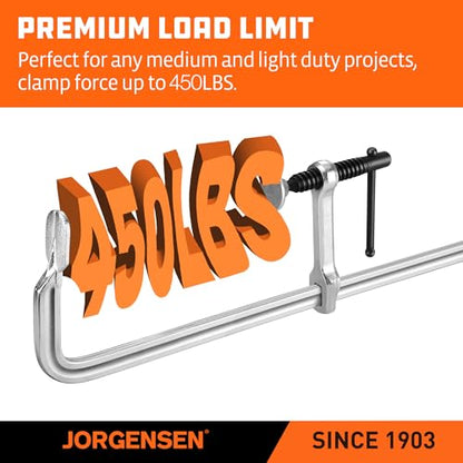 Jorgensen 18-Inch Light-Duty Drop Forged Steel Bar Clamps, 2-Pack - size: 18 Inch