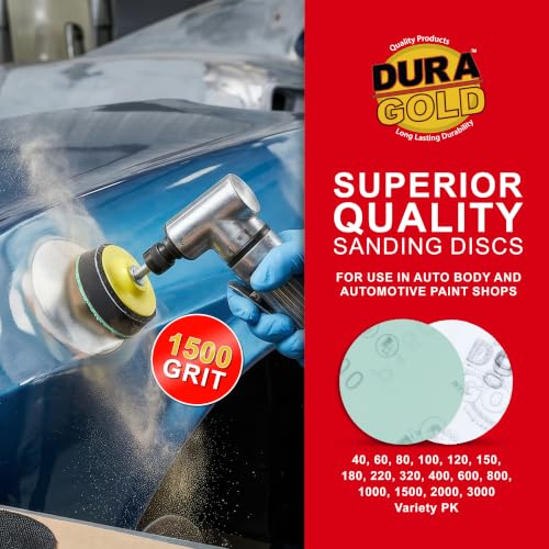 Dura-Gold Premium 3" Gold Hook & Loop Sanding Discs - 1500 Grit (Box of 30) - size: 1500-Grit