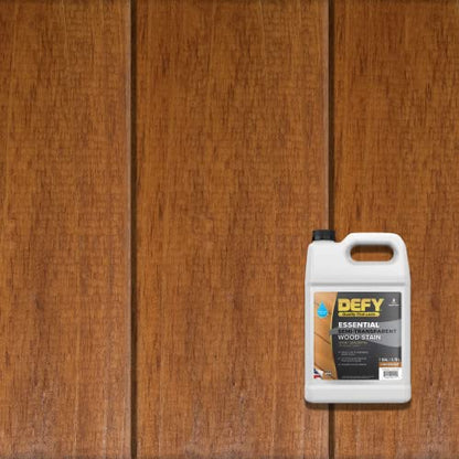 DEFY Essential Semi-Transparent Outdoor Wood Stain and Sealer in One, 1 Gallon, Light Walnut - Wood Sealer Outdoor Waterproof Deck Stain - color: Light Walnut