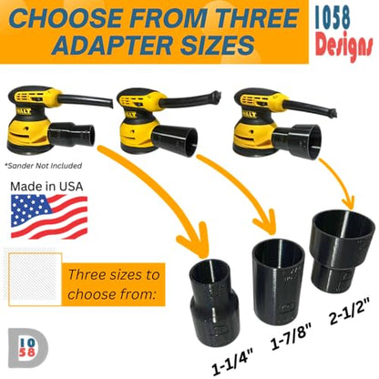 Sander Vacuum Adapter for DeWalt or Craftsman Sanders - Shop Vac Attachment for Dust Collection (2-1/2") by 1058Designs - style: 2-1/2"