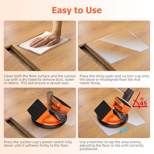 Heavy Duty Floor Gap Fixer Tool, Dual-Sided 45°Striking Surface - Orange - color: Orange