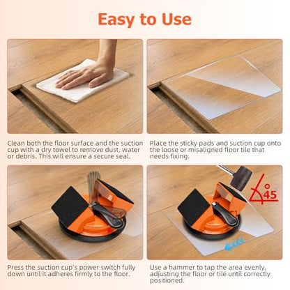 Heavy Duty Floor Gap Fixer Tool, Dual-Sided 45°Striking Surface - Orange - color: Orange