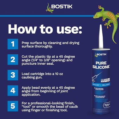 BOSTIK Pure Silicone Kahlua Cream 10.1oz Silicone Caulk & - 1 Cartridge - color: Kahlua Cream