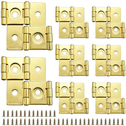 8-Pack 360° Retro Double Acting Hinges – Gold Folding Screen Hardware - color: Gold