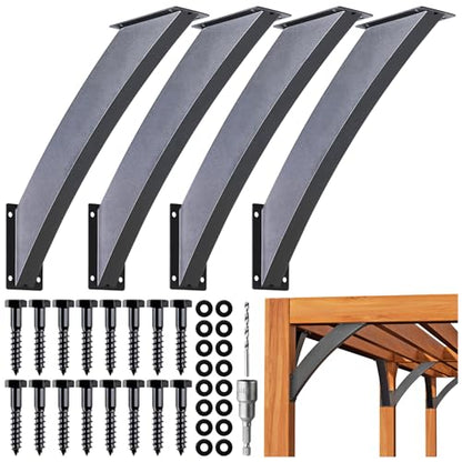Heavy Duty 45 Degree Angle Support Bracket 2"×4" (Actual: 1.5"×3.2") Wood Beam Support Hardware Degree Post Bracket for Gazebos Pagola Porches 4Pcs - size: 2"×4"