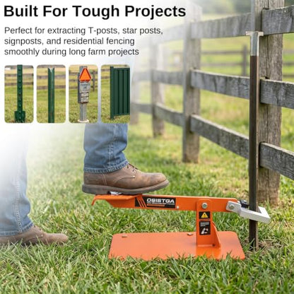 T-Post Puller, Foot-Operated Fence Post Remover, 1.7 in Jaw - size: 13.6inch