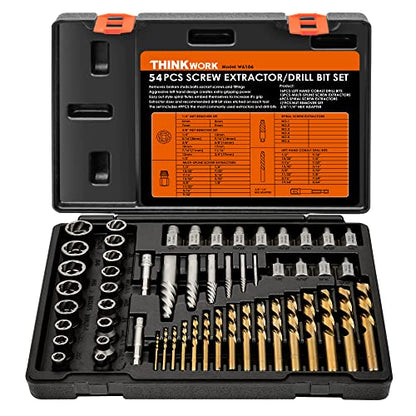 54-Piece Broken Bolt Extractor Kit with Easy Out Screw Extractor Set - size: 54-Piece