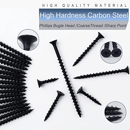 JEGONFRI 70PCS #8 × 3" Coarse Thread Black Drywall Screws, Wood Screws - size: #8 × 3"