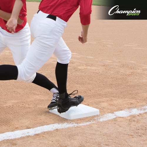Champion Sports Pro Anchored Baseball/Softball Base Sets - Heavy-Duty Bases with Welded & Bolted Stanchions, Base Replacement Pins & Anchor Plugs - style: Anchored Base Set with Bolted Stanchion Pan