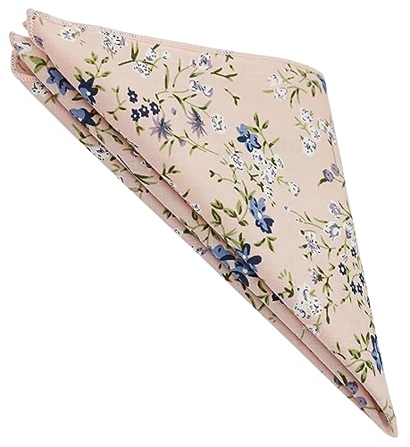 Cotton 2.5-Inch Skinny Floral Tie and Pocket Square Set for Men - color: 11