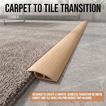 3.3FT Self-Adhesive Floor Transition Strip, Natural Beige PVC Carpet Edging - color: Natural Beige, size: 1/5" to 2/5",3.3FT