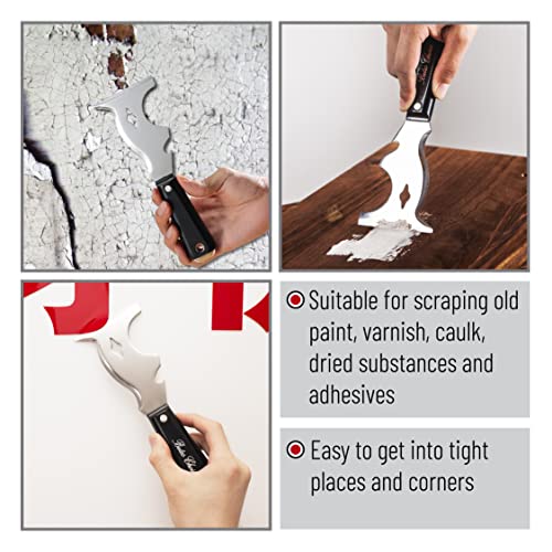 Bates- Paint Scraper, 10 in 1 Painters Tool, Scraper for Wood - color: Black, size: 1 Pack