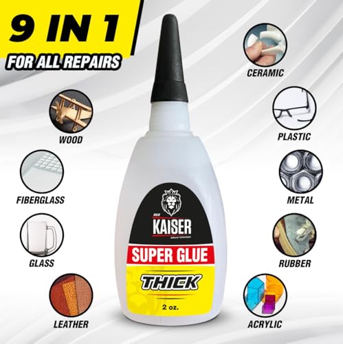 Thick Cyanoacrylate (CA) Super Glue – 2 Pack (2 x 2 oz Bottles) – Heavy-Duty Adhesive for Woodworking, Marble, and Repair Projects - size: 4 oz