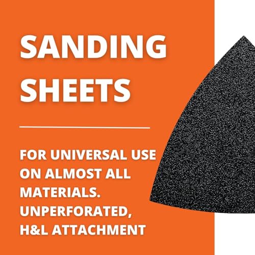 Fein Sanding Sheets with Hook & Loop Attachment - size: 80 Grit, 5-Pack