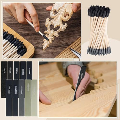 70 Pcs Sanding Sticks Plastic Model, Square, 80-7000 Grit - style: Square