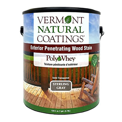 Vermont Natural Coatings PolyWhey Exterior Penetrating Stain - Sterling Gray - Gallon - color: Sterling Gray, size: Gallon