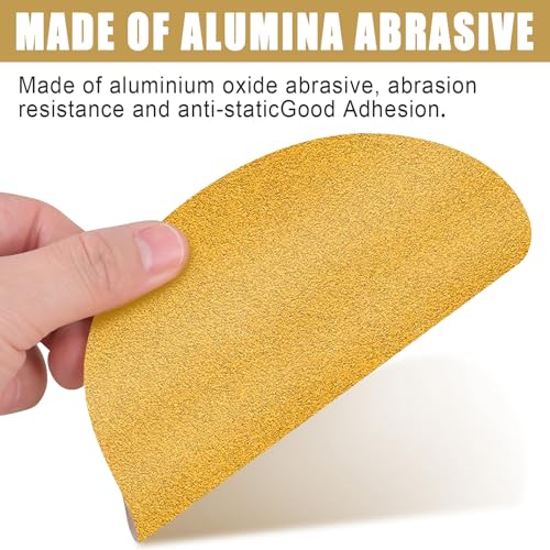 6-Inch No-Hole Hook and Loop Gold Sanding Discs 80-Grit, 100 Pack - size: 80 Grit