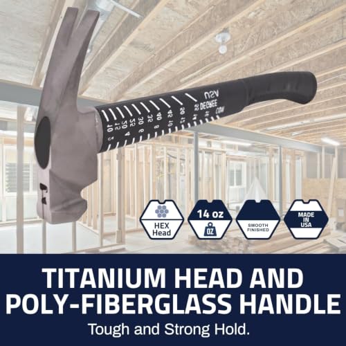 Boss Hammer 14 oz Ti64 Titanium Hammer, Poly Fiberglass Handle - size: 14 oz., style: Smooth Faced