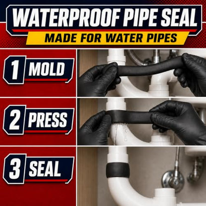 Moldable Waterproof Sealant Putty (Black) for Leaks, Gaps, Pipes & Drains - color: Black