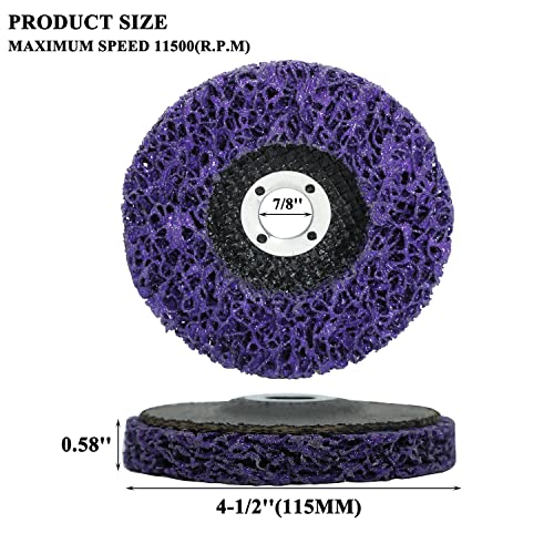 Lamsion 4-1/2" Rust Remover Wheel & Strip Disc for Angle Grinder, 5Pack - size: 5Pack - 4-1/2" x7/8''