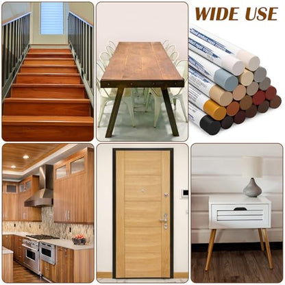 22 Wood Filler Sticks, Windspeed 20 Colos Wood Filler Putty Wax Crayons Furniture Repair Kit Putty Stick for Baseboard Cabinets Furniture Floors(with 2 Scrapers) (Wood Filler Sticks, 20, Count)