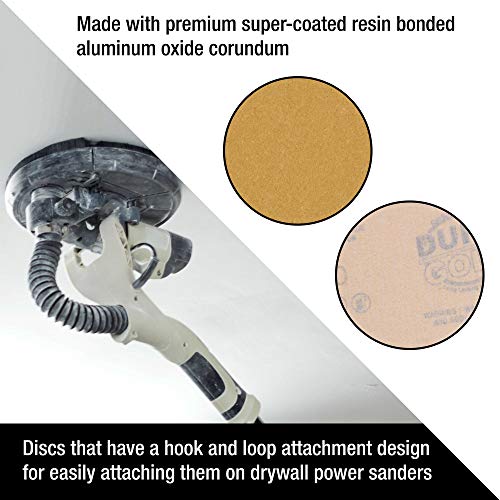 Dura-Gold Premium 9" Drywall Sanding Discs, 80 Grit, Box of 10, Hook & Loop - size: 80-Grit