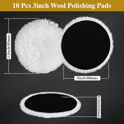 10 PCS 3 Inch Wool Polishing Pad Buffing Pads - size: 3 INCH