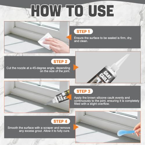 Gray Caulk, Gray Silicone Caulk, Grey Caulk, Waterproof