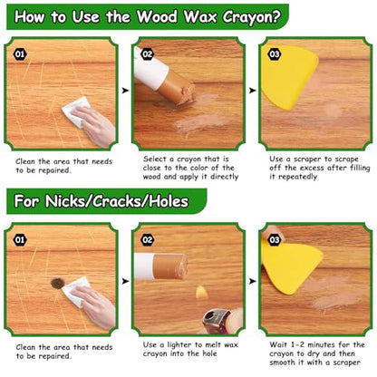Furniture Markers Touch Up, 20 Colors Wood Filler Sticks- Curry Gray Series - color: Curry Gray Series