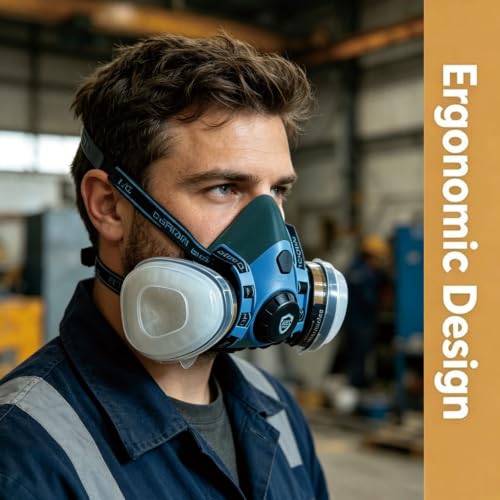 Reusable Half Face Respirator Mask with Filters