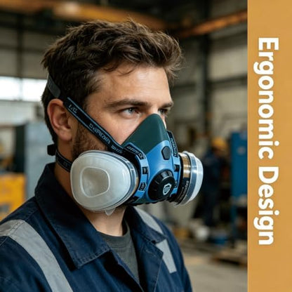 Reusable Half Face Respirator Mask with Filters