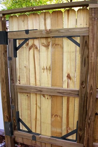 2 Set Anti Sag Gate Kit Gate Corner Brace Bracket Heavy Duty No Sag Kit for Wooden Fences, Driveway Gates, Shed Doors, Corral