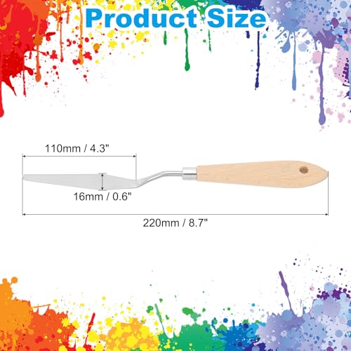 PATIKIL Art Spatula, No.11 16mm Stainless Steel Flexible Palette Knife Painting Knife Painting Spatula Oil Painting Mixing Scraper with Wood Handle for Canvas Acrylic Painting, Brown - style: No.11