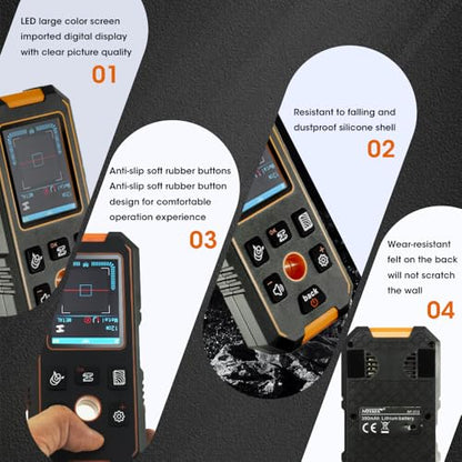 3 in 1 Stud Finder Wall ScannerLaser Distance Meter, Multifunctional Rechargeable Stud Detector with Metal, Wood AC Wire, Upgraded Smart Sensor Comes with HD LCD Display - size: NF-513