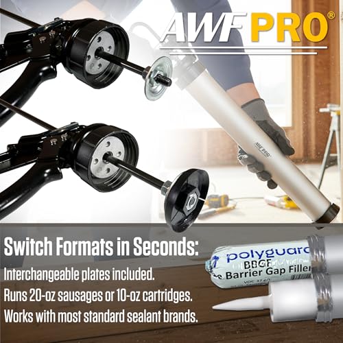 AWF PRO Sausage Caulking Gun 20 oz, 18:1 Thrust Ratio - size: 18:1 Thrust