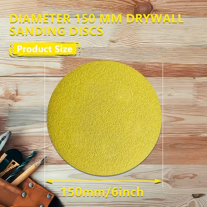 220 Grit 6-Inch Sanding Discs, 100-PCS, No Hole Hook and Loop Sandpaper Set, Round Orbital Sand Paper Discs for Sander - style: 6-Inch No Hole