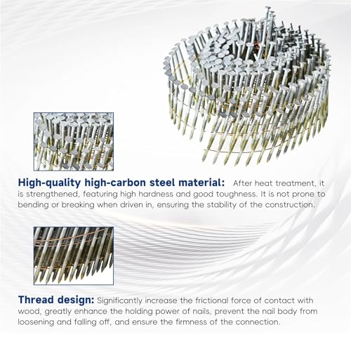 waltyotur 1-3/4Inch x 0.092Inch Collated Wire Coil Siding Nails - size: 1-3/4Inch x 0.092Inch