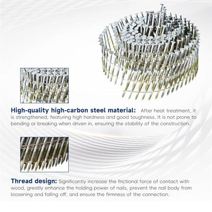 waltyotur 1-3/4Inch x 0.092Inch Collated Wire Coil Siding Nails - size: 1-3/4Inch x 0.092Inch