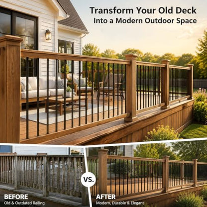 101 Pack 32.25" Rectangular Deck Balusters, Metal Railing Spindles