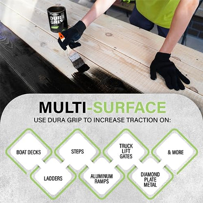 Dura Grip Anti-Slip Paint for Concrete, Wood, Tile and Metal – Non-Skid Coating for Floor, Decking and Ramps – Quart (Safety Blue) - color: Safety Blue