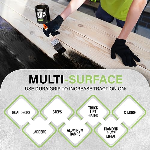 Dura Grip Anti-Slip Paint for Concrete, Wood, Tile and Metal – Non-Skid Coating for Floor, Decking and Ramps – Quart (Sand) - color: Sand