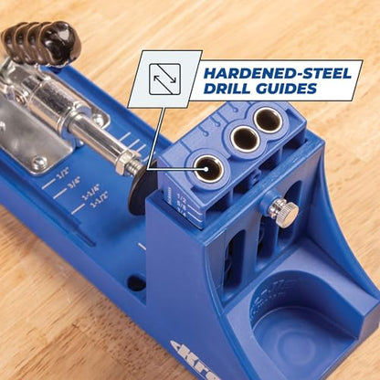 Kreg K4 System - With R3 Jig, Drilling Guide & Dust Collection - Adjustable, Versatile Jig - Create Rock-Solid Joints - For Materials 1/2" to 1 1/2" Thick - K4SYSTEM