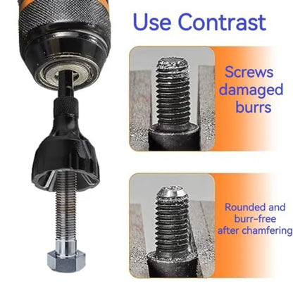 Deburring External Chamfer-Tool Chamfering Drill-Bit - Carbide Remove Burr Repair Tools， Quick Repairing Damaged Bolts Cooswai