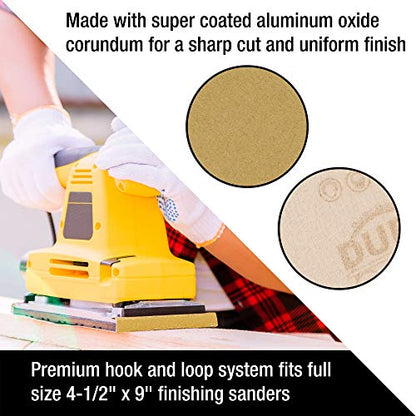 Dura-Gold Premium 1/2 Sheet Gold Sandpaper Sheets, 1000 Grit (Box of 16) - size: 1000-Grit