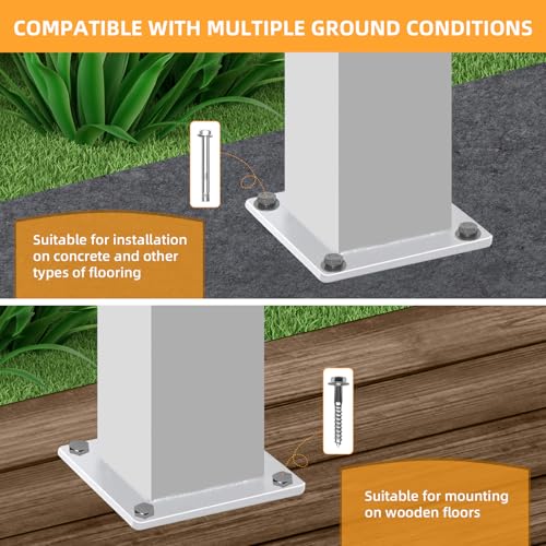 47in Deck Railing Post with Screws - color: White-1, size: 47in Post for Stair Railing