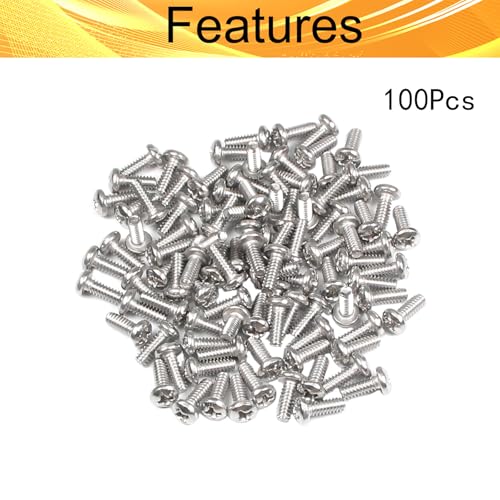 100PCS #6-32 x 3/8" Machine Screws, Phillips Pan Head, 304 Stainless Steel - size: 6#-32 x 3/8"