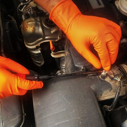 TitanFlex Heavy Duty Industrial Orange Nitrile Gloves, 8-mil, Gloves Disposable Latex Free with Raised Diamond Texture Grip, Powder Free, Rubber Glove, Mechanic Gloves,1000-ct Case (Medium) - color: 03 8mil (1000ct), size: Medium